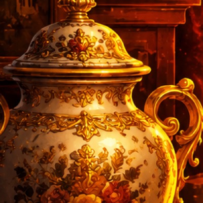 A lidded porcelain vase painted with flowers and mounted in gilt bronze.